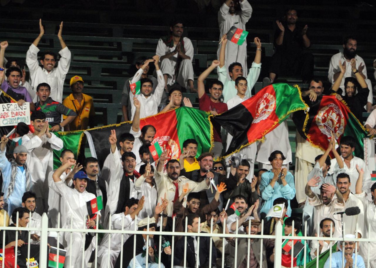Afghanistan fans cheer their side on, Afghanistan v Australia, only ODI, Sharjah, August 25, 2012 