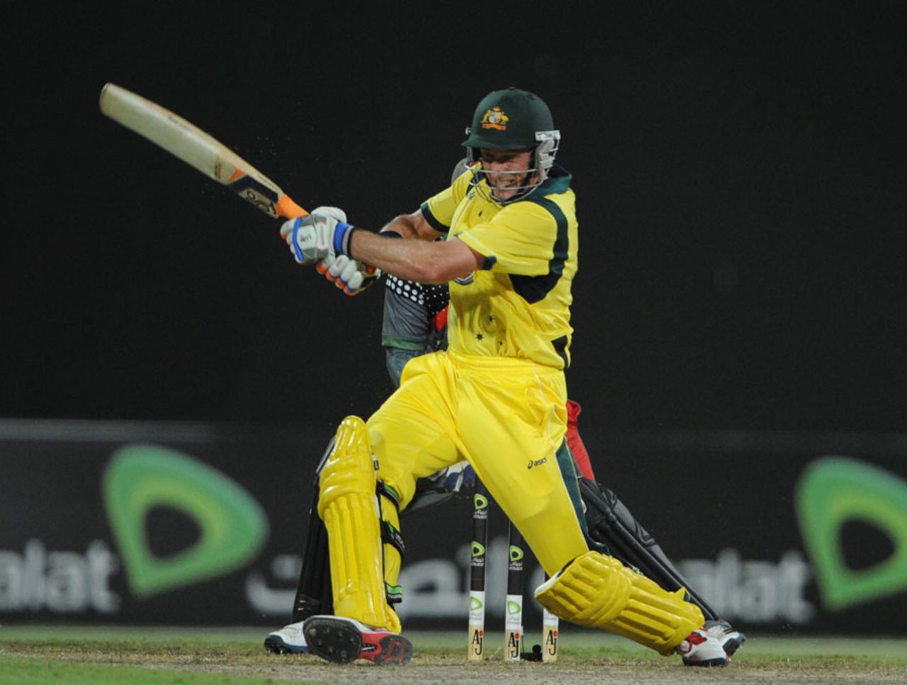 Michael Hussey provided Australia's innings a late lift, Afghanistan v Australia, only ODI, Sharjah, August 25, 2012 