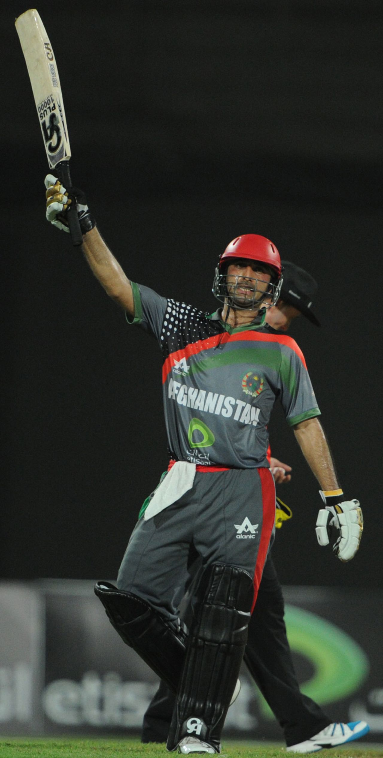 Asghar Stanikzai acknowledges his half-century, Afghanistan v Australia, only ODI, Sharjah, August 25, 2012 