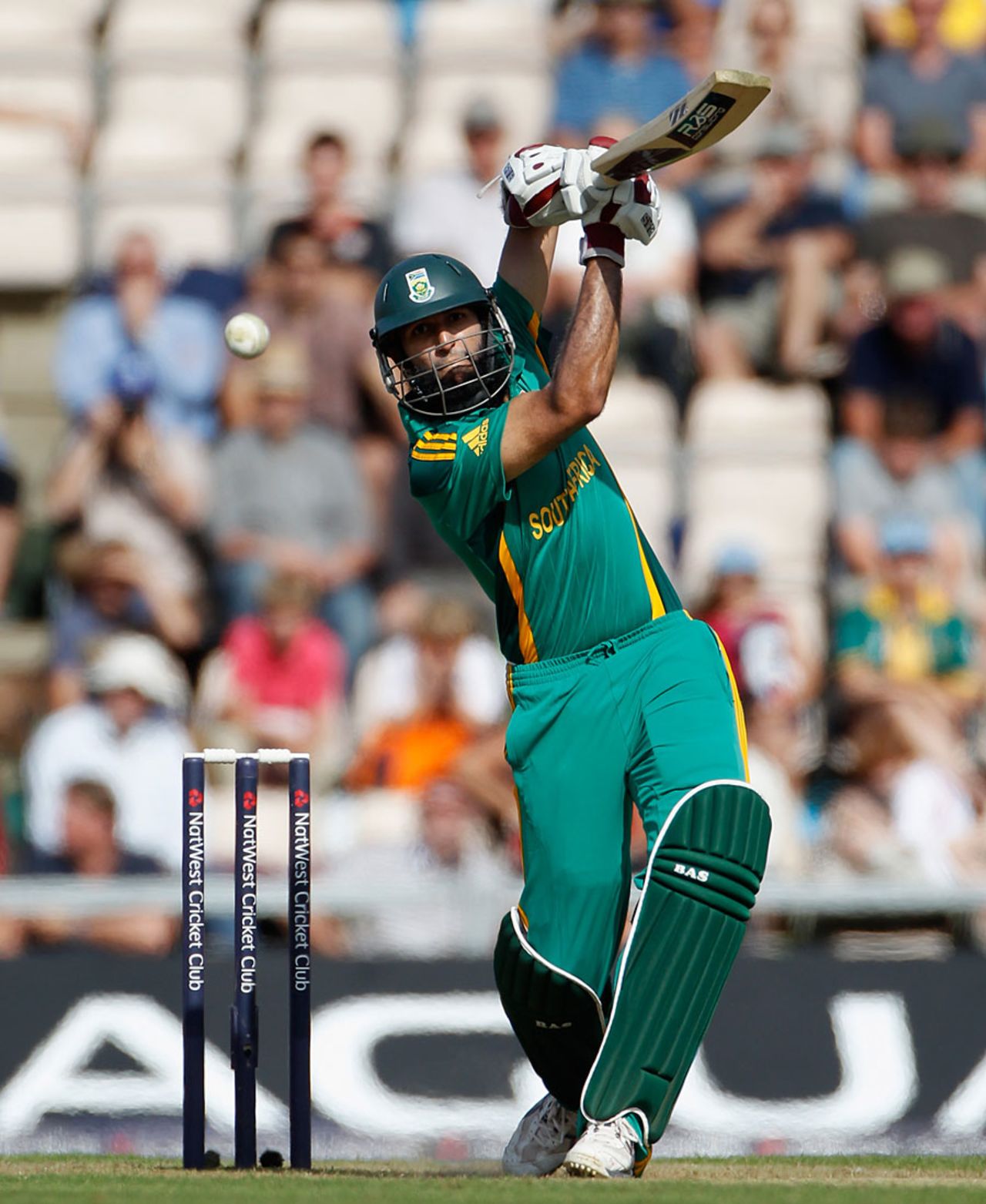 Hashim Amla drives down the ground during his hundred, England v South Africa, 2nd NatWest ODI, West End, August 28, 2012