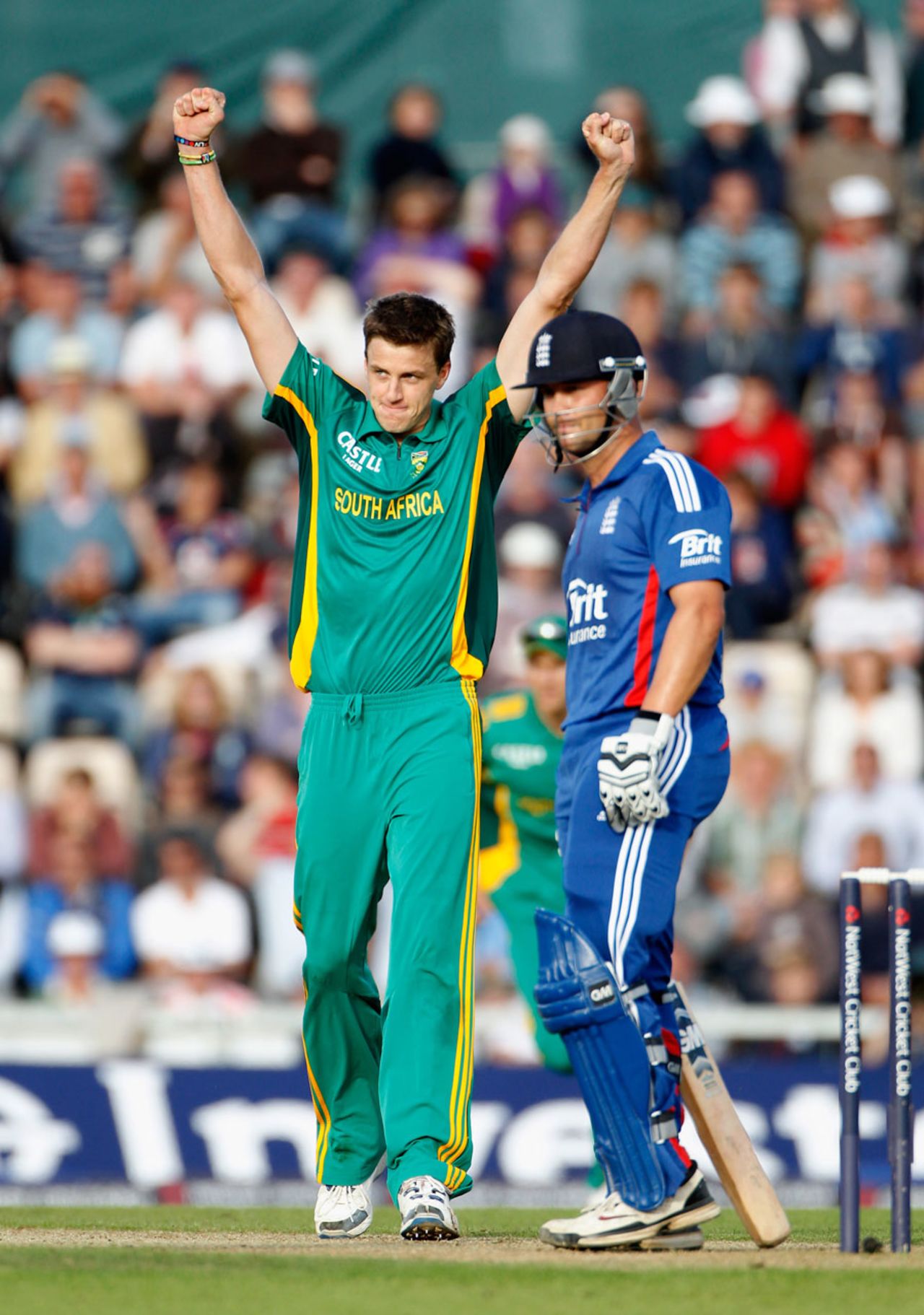 Morne Morkel had Jonathan Trott caught at long leg, England v South Africa, 2nd NatWest ODI, West End, August 28, 2012