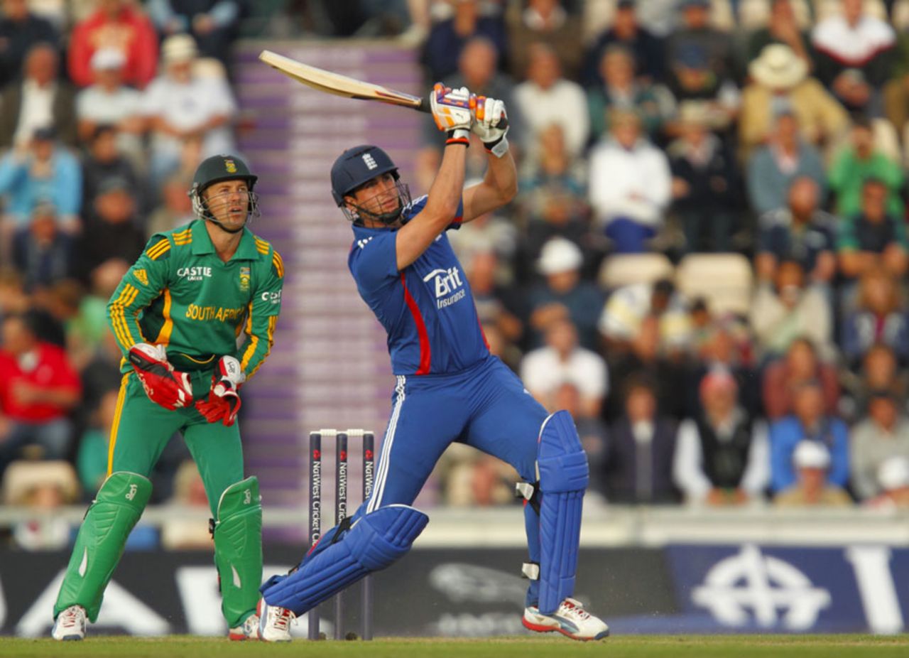 Craig Kieswetter hits a six during his brief innings, England v South Africa, 2nd NatWest ODI, West End, August 28, 2012