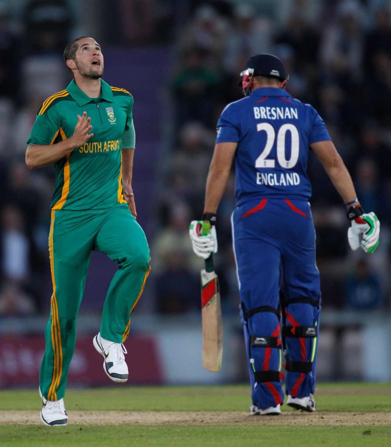 Tim Bresnan was the first of two wickets in an over for Wayne Parnell, England v South Africa, 2nd NatWest ODI, West End, August 28, 2012