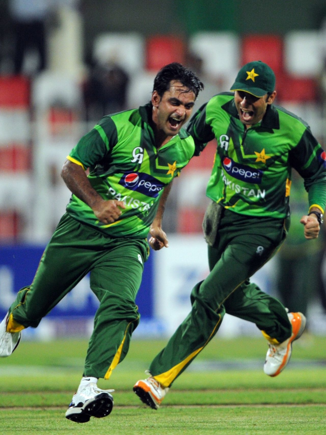 Mohammad Hafeez celebrates having Michael Clarke lbw, Pakistan v Australia, 1st ODI, Sharjah, August 28, 2012