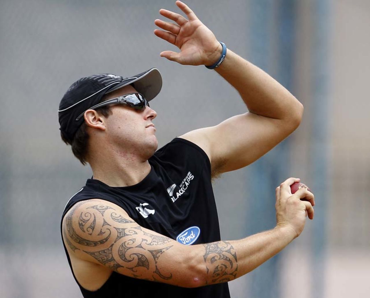 Doug Bracewell bowls in the nets, Bangalore, August 29, 2012