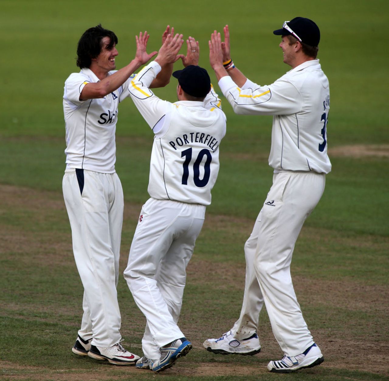 Chris Wright celebrates a wicket, Warwickshire v Nottinghamshire, County Championship, Division One, Edgbaston, August 30, 2012