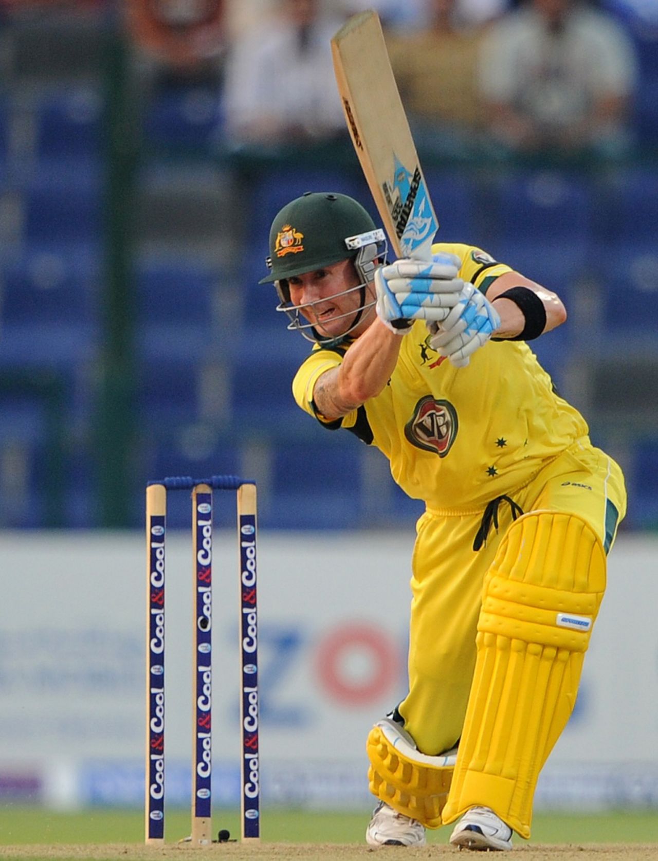 Michael Clarke drives one through the off side, Pakistan v Australia, 2nd ODI, Abu Dhabi, August 31, 2012