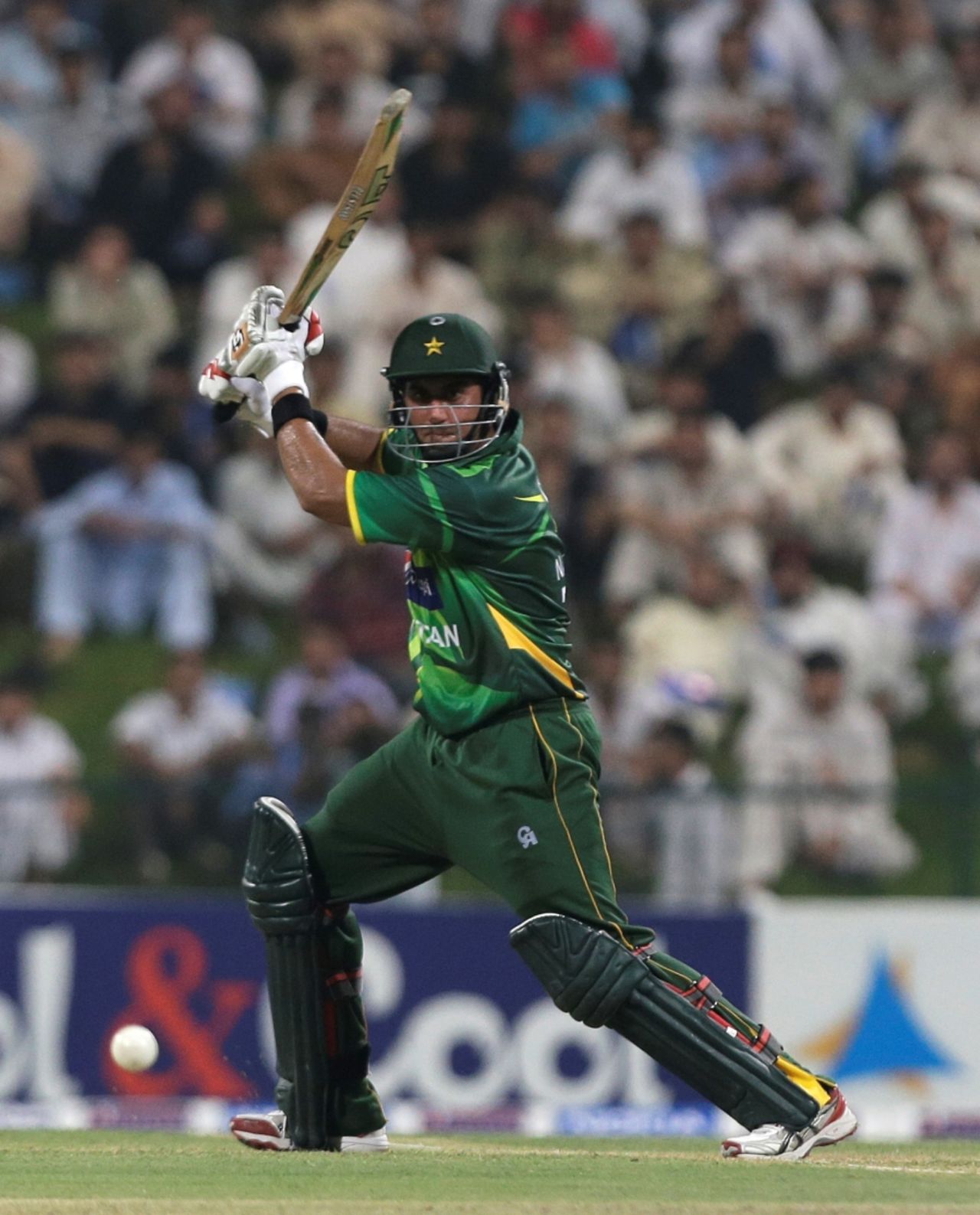 Nasir Jamshed drives one through the off side, Pakistan v Australia, 2nd ODI, Abu Dhabi, August 31, 2012