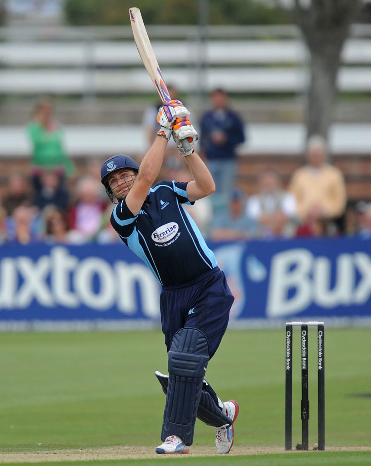 Luke Wright drives down the ground during another impressive innings, Sussex v Hampshire, CB40 semi-final, Hove, September 1, 2012