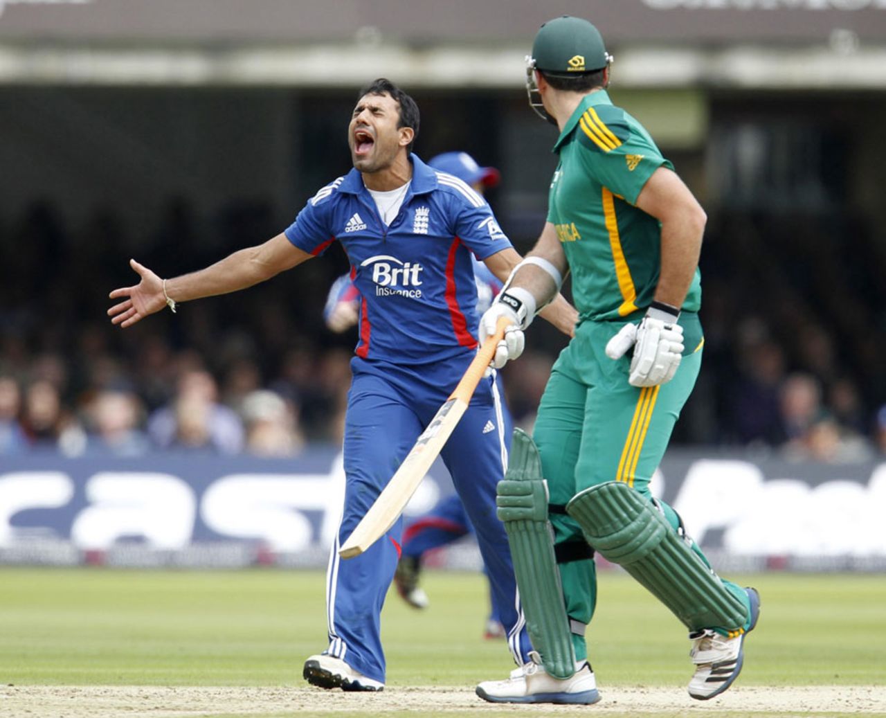 Ravi Bopara had a big lbw appeal against Hashim Amla turned down, England v South Africa, 4th ODI, Lord's, September 2, 2012