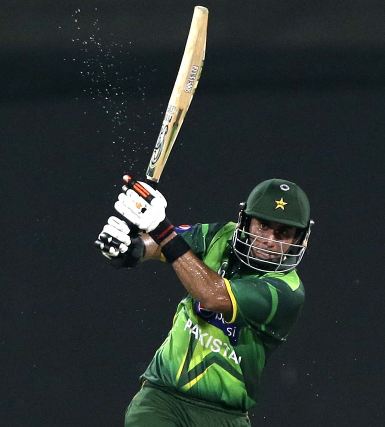 Nasir Jamshed plays a shot, Pakistan v Australia, 3rd ODI, Sharjah, September 3, 2012
