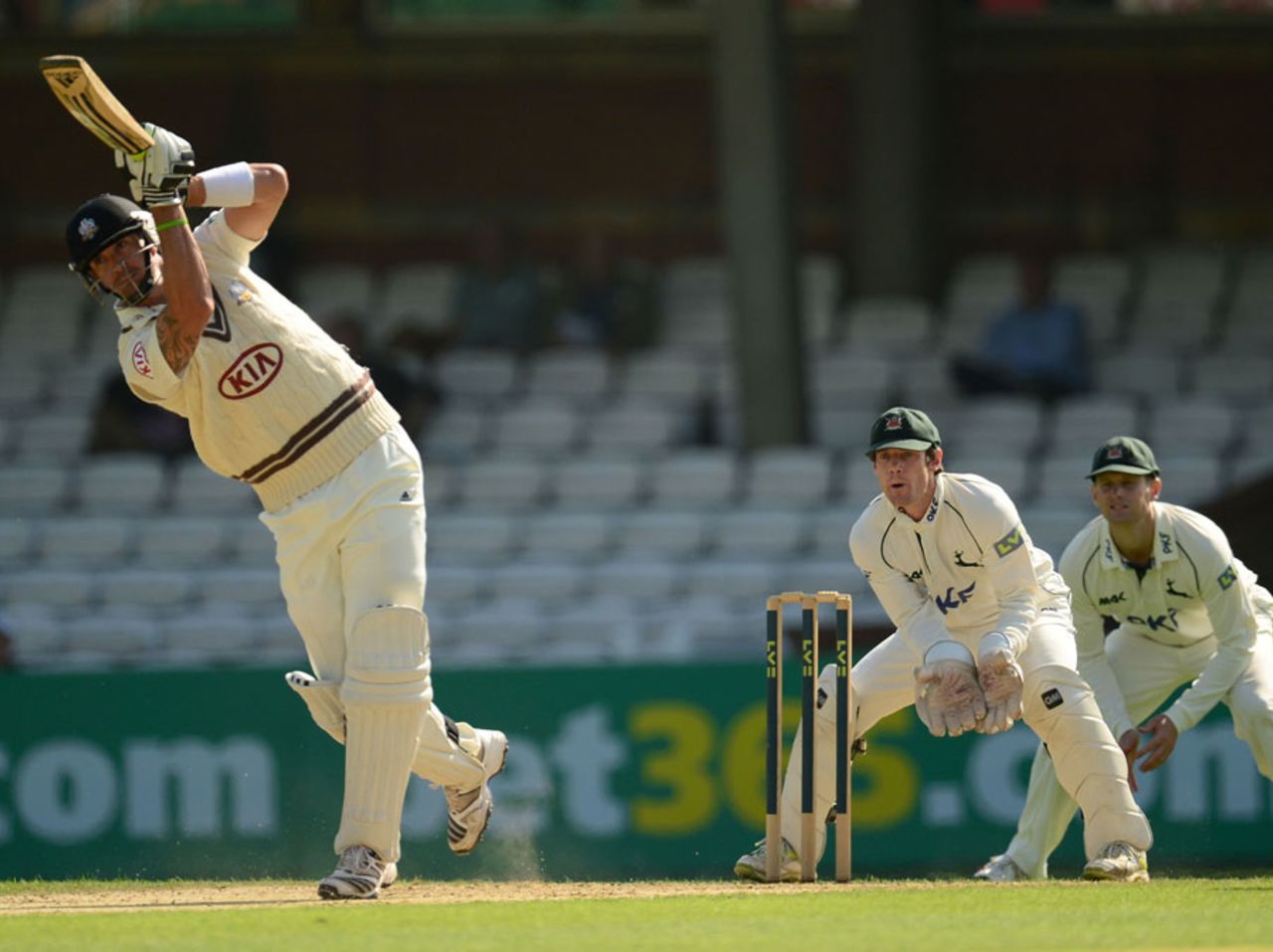 Kevin Pietersen drives for four down the ground, Surrey v Nottinghamshire, County Championship, Division One, The Oval, September, 4, 2012