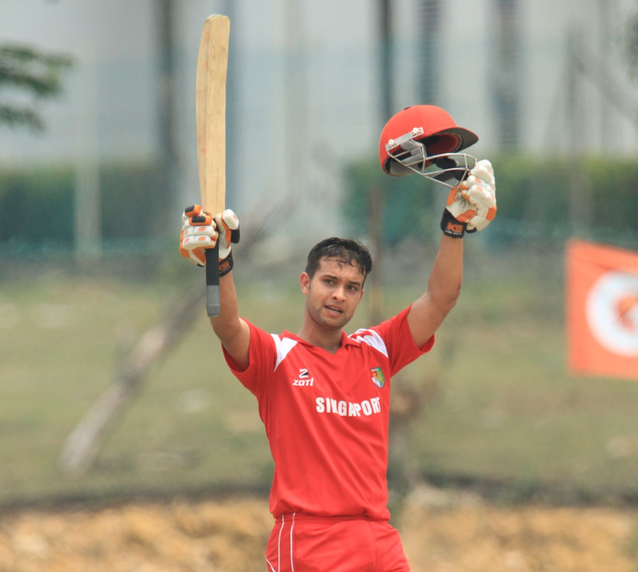 Christopher Janik scored a century, Malaysia v Singapore, ICC World Cricket League Division Four 2012, Kuala Lumpur, September 4, 2012