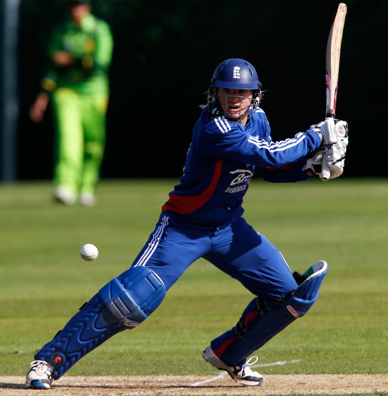 Susie Rowe plays a shot through the offside, England Women v Pakistan Women, 2nd T20I, Loughborough, September 5, 2012