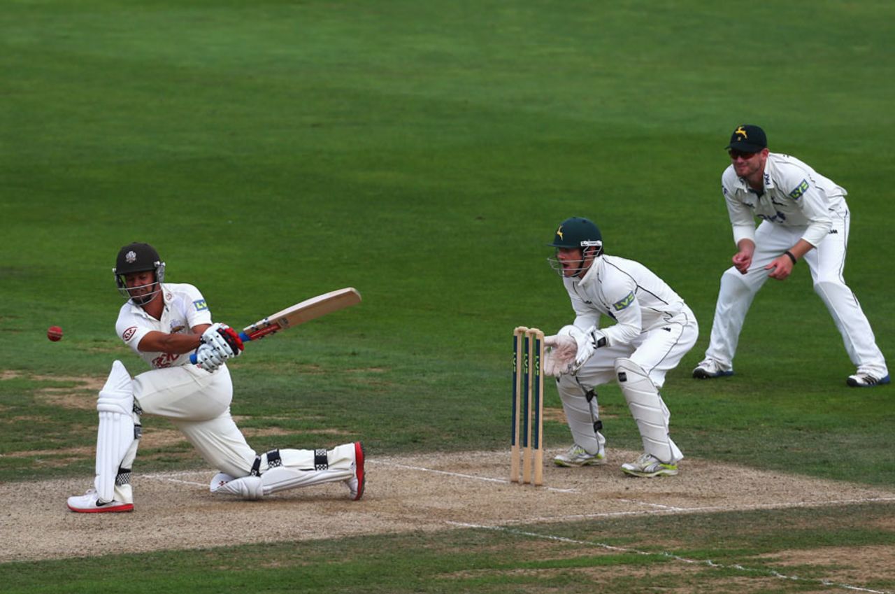 Zander de Bruyn sweeps, misses and is given out lbw, Surrey v Nottinghamshire, County Championship, Division One, The Oval, September, 4, 2012