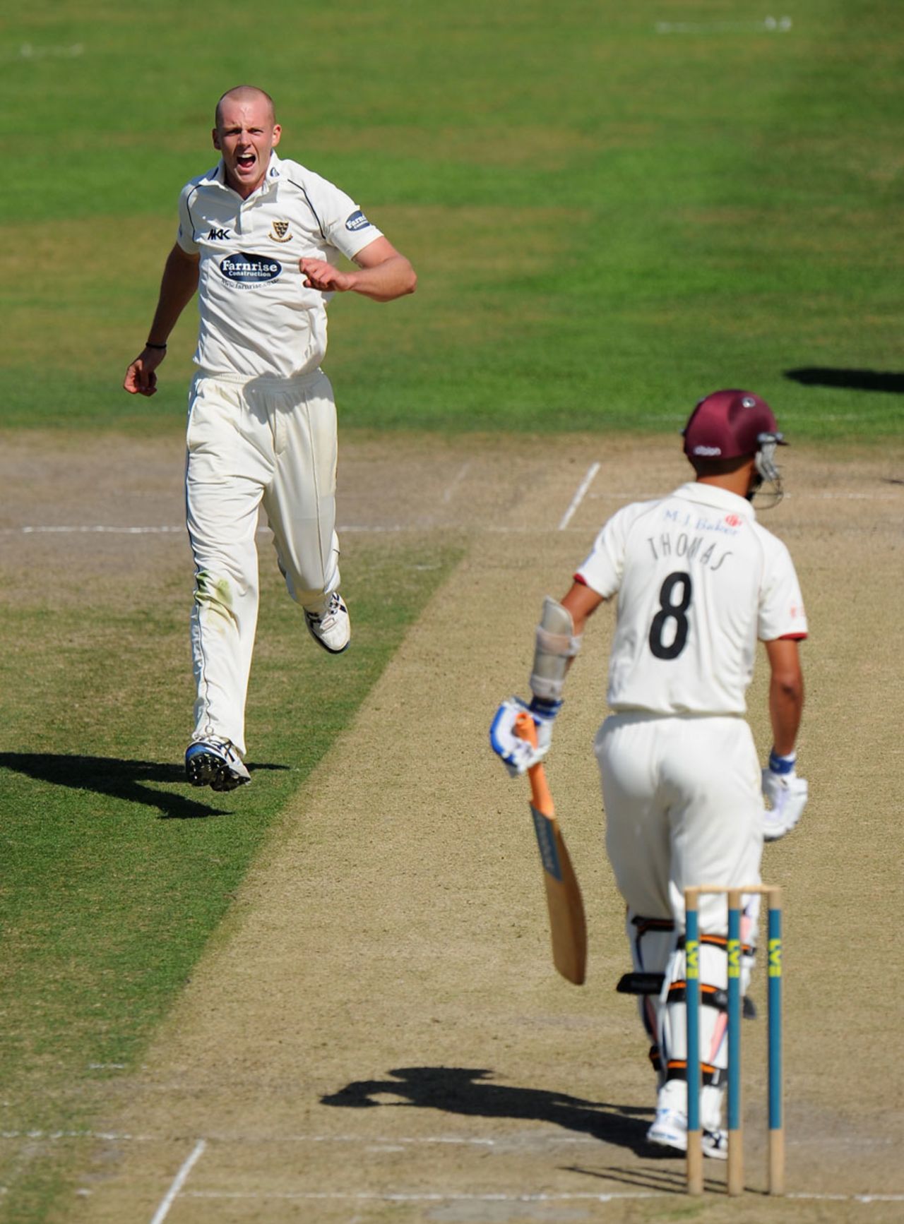 Lewis Hatchett took three wickets in his first Championship appearance since April, Sussex v Somerset, County Championship, Division One, Hove, 2nd day, September 5, 2012
