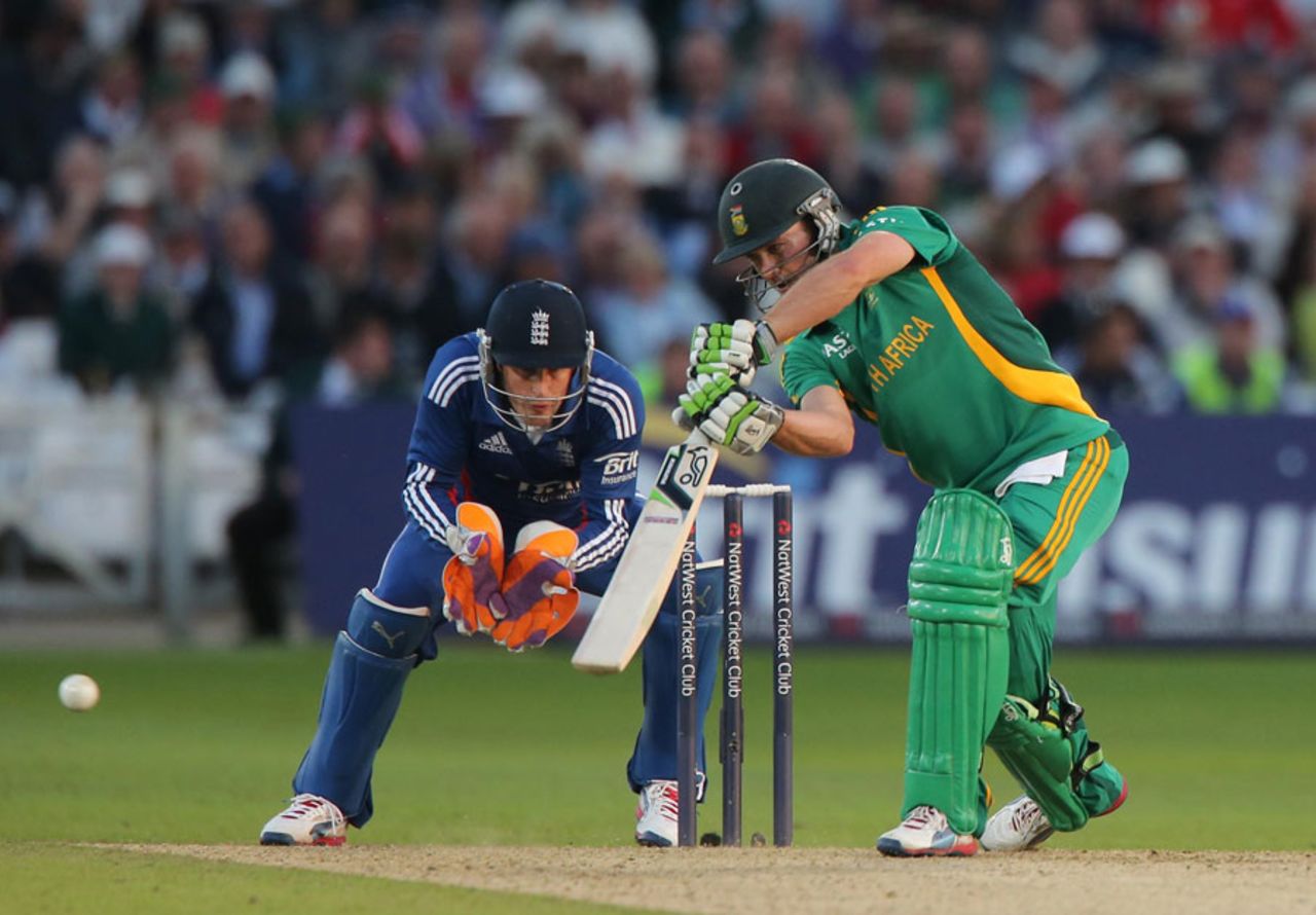 AB de Villiers struck 10 boundaries in his 75 not out, England v South Africa, 5th NatWest ODI, Trent Bridge, September, 5, 2012