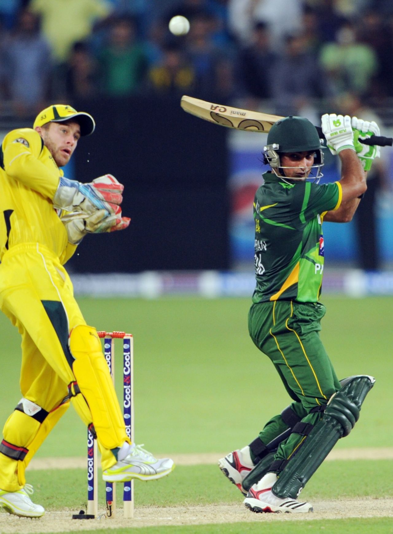 Imran Nazir cuts behind point, Pakistan v Australia, 1st T20I, Dubai, September 5, 2012