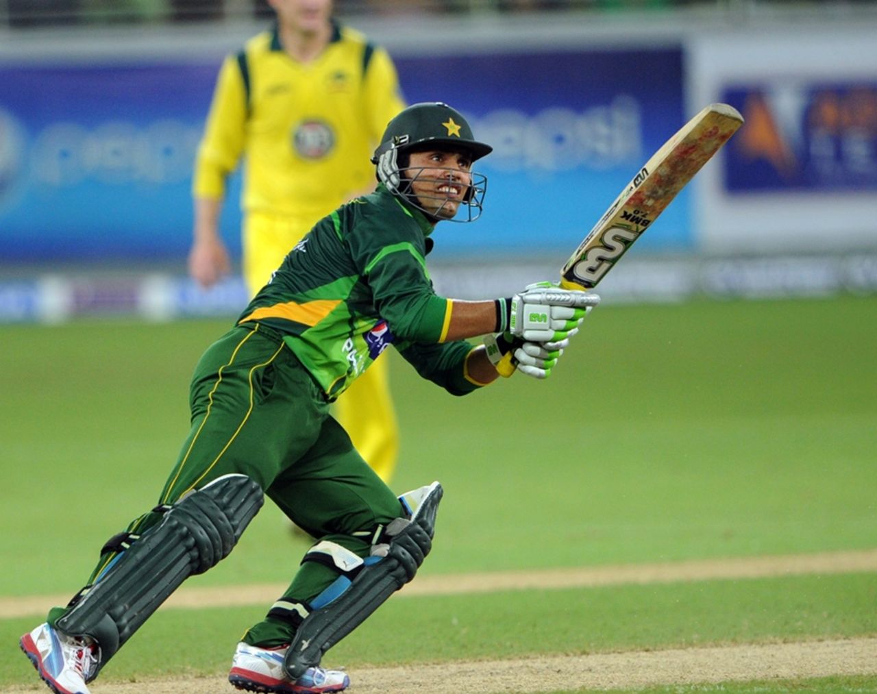 Kamran Akmal goes through the off side, Pakistan v Australia, 1st T20I, Dubai, September 5, 2012