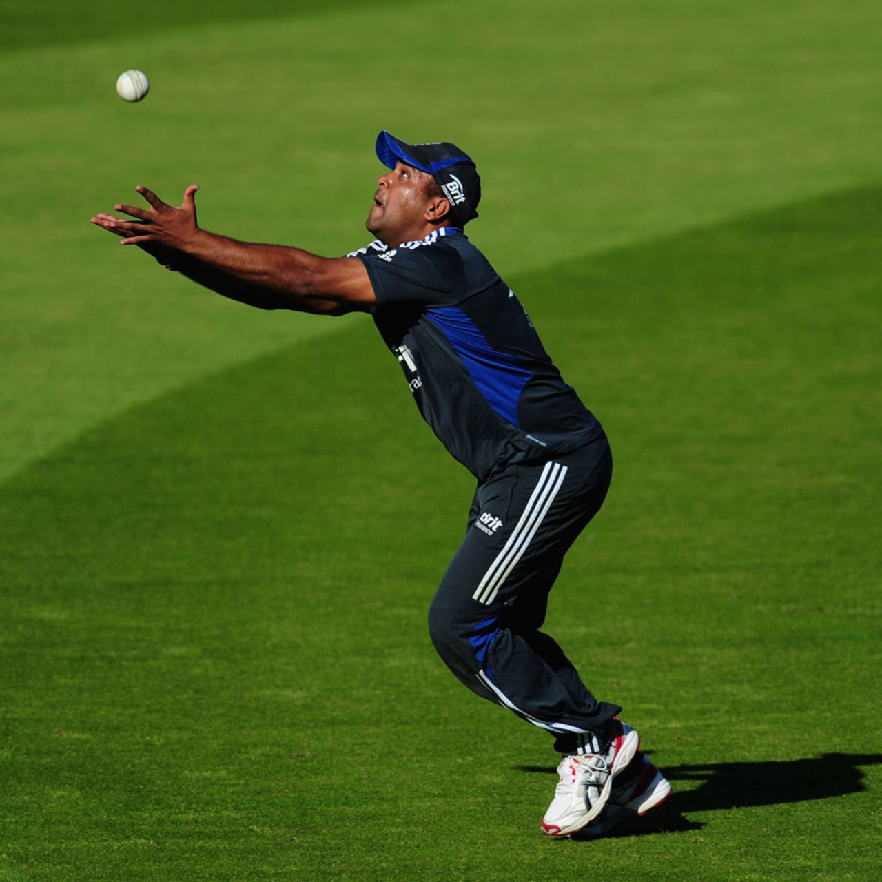 Samit Patel settles under a catch during England practice, Chester-le-Street, September 7, 2012