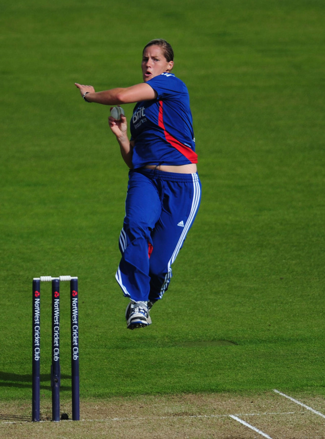 Katherine Brunt took two wickets in her opening over, England Women v West Indies Women, 1st T20I, Chester-le-Street, September 8, 2012
