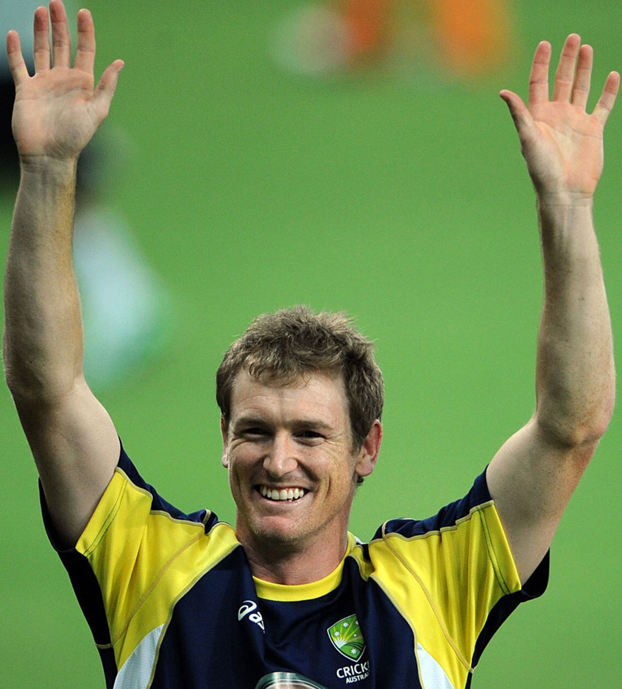 George Bailey gestures during a training session, Dubai, September 9, 2012