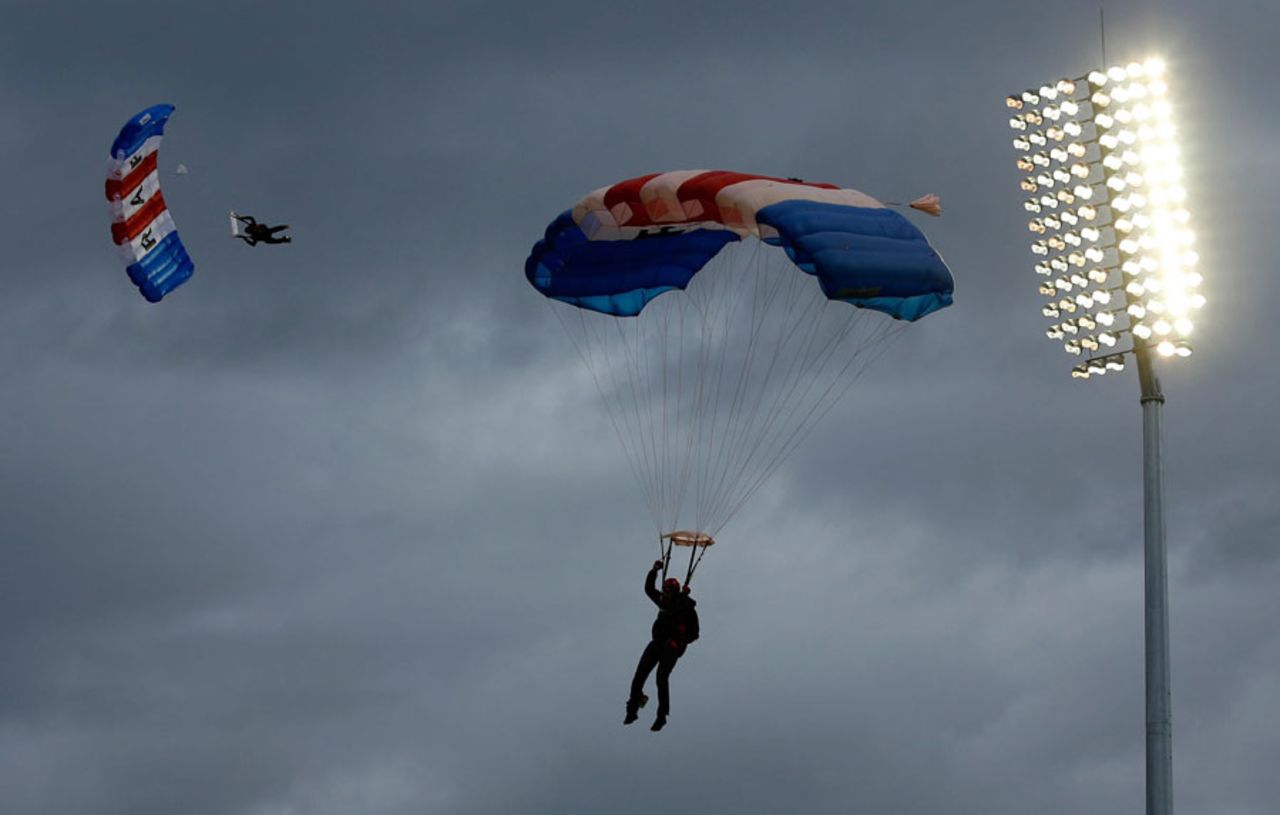 The RAF Falcons delivered the match ball, England v South Africa, 2nd T20, Old Trafford, September, 10, 2012