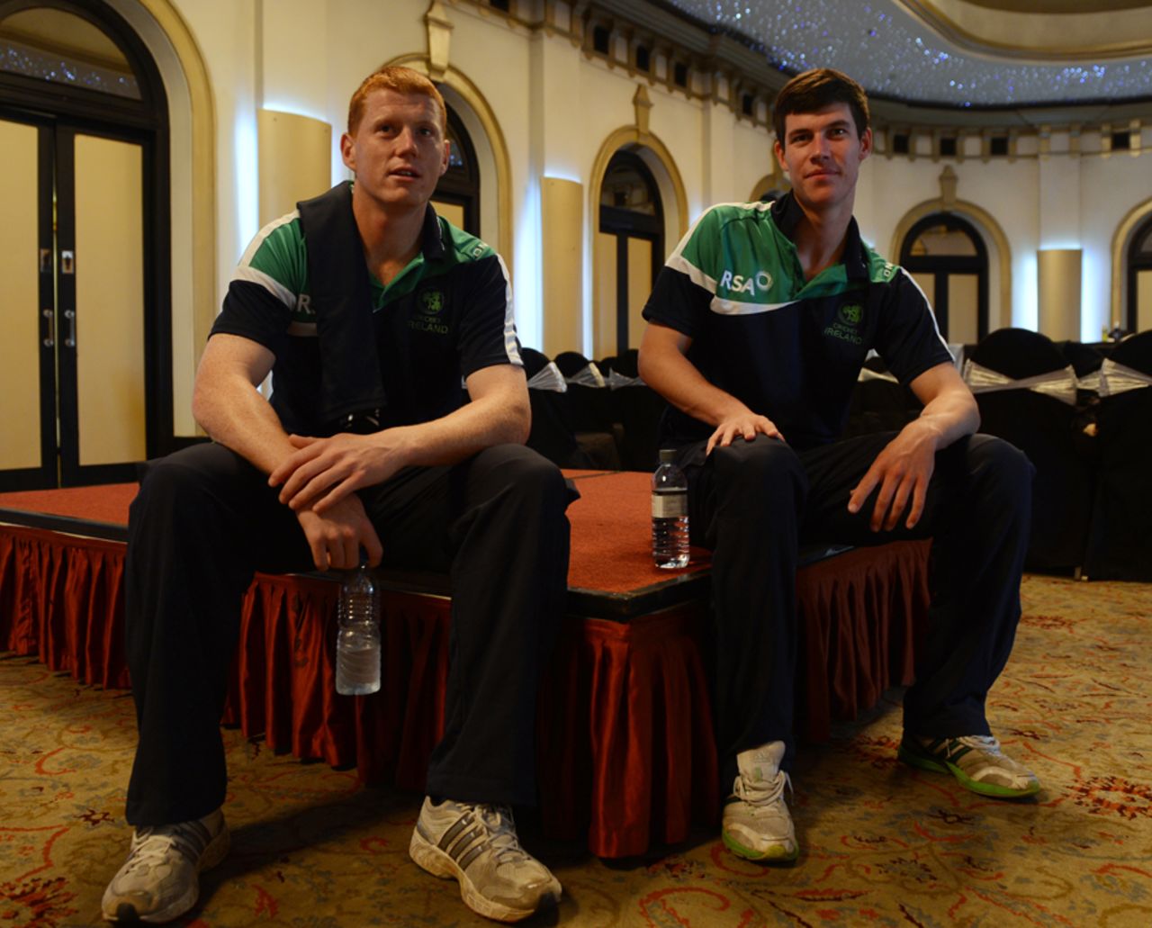 Kevin O'Brien and George Dockrell in an open media session ahead of the World Twenty20, Colombo, September 12, 2012