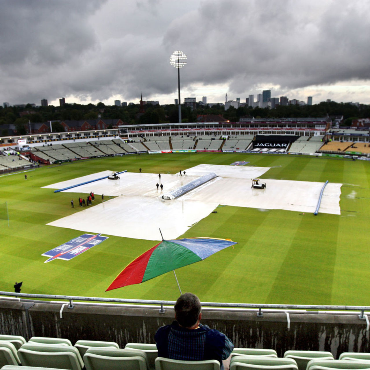 The covers were again in action at Edgbaston, England v South Africa, 3rd T20 international, Edgbaston, September 12, 2012