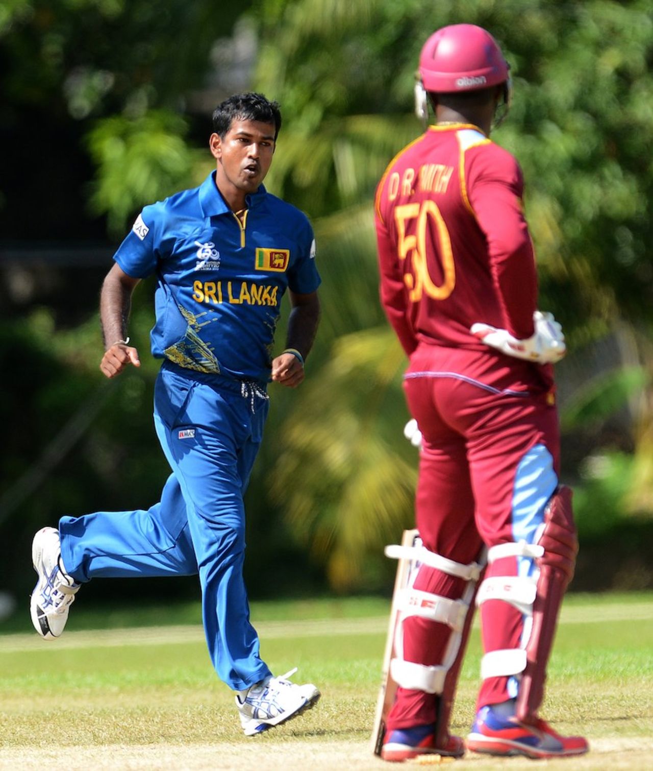 Nuwan Kulasekara dismissed Dwayne Smith for 5, Sri Lanka v West Indies, World Twenty20 2012 warm-up, Colombo, September 13, 2012