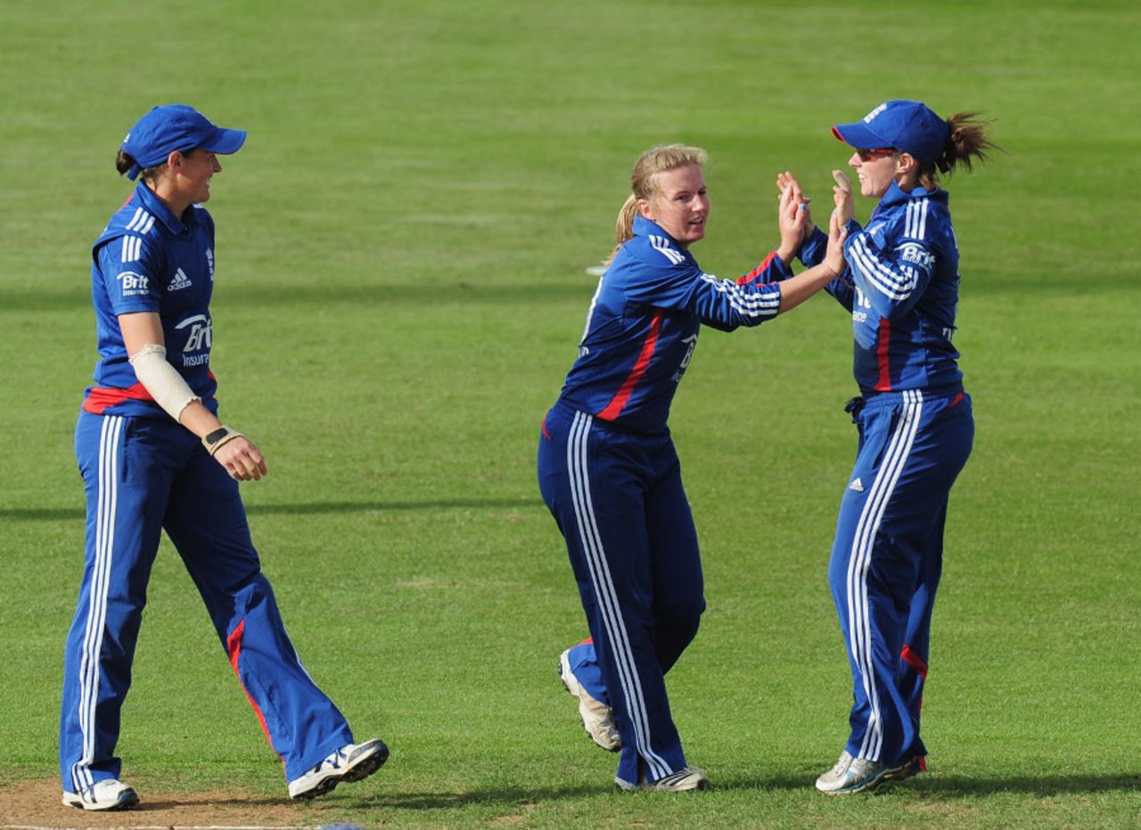 Holly Colvin took 3 for 13 as England defended 103, England Women v West Indies Women, 3rd T20I, Northampton, September, 13, 2012