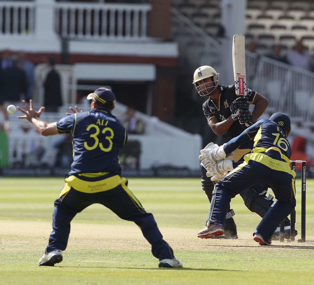 Varun Chopra sweeps the first boundary of the innings, Hampshire v Warwickshire, CB40 Final, Lord's, September, 15, 2012