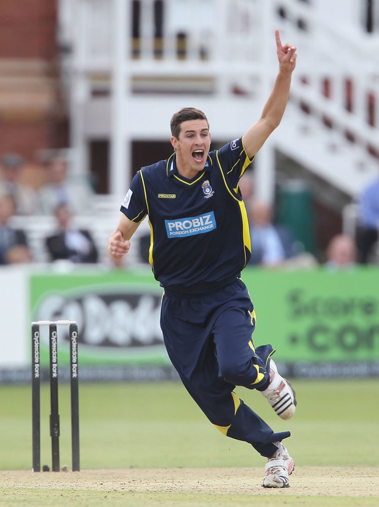 Chris Wood is delighted at removing Tim Ambrose, Hampshire v Warwickshire, CB40 Final, Lord's, September, 15, 2012