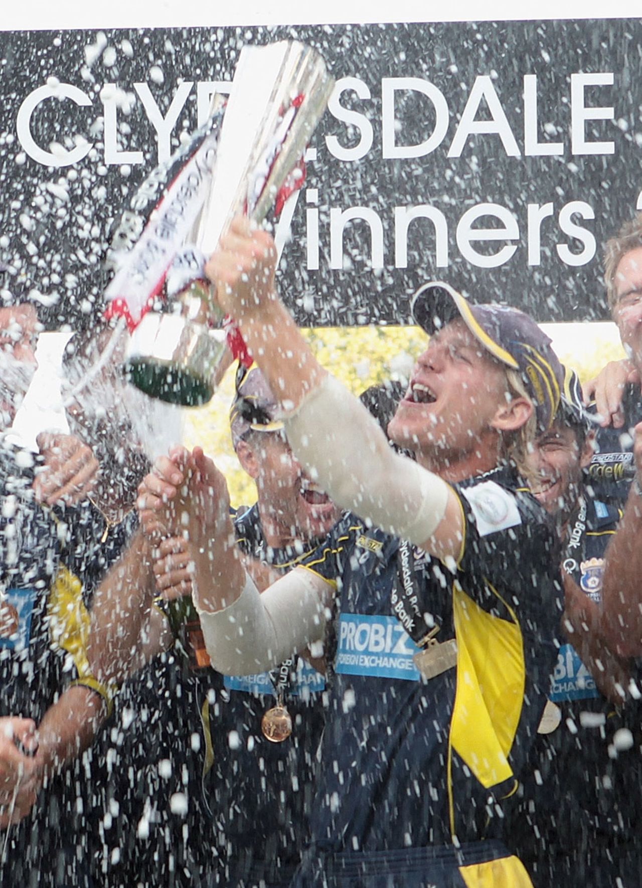 Jimmy Adams lifts the CB40 trophy, Hampshire v Warwickshire, CB40 Final, Lord's, September 15, 2012