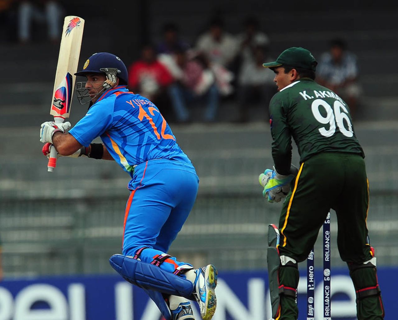Yuvraj Singh plays a shot, India v Pakistan, World Twenty20 warm-ups, Colombo, September 17, 2012