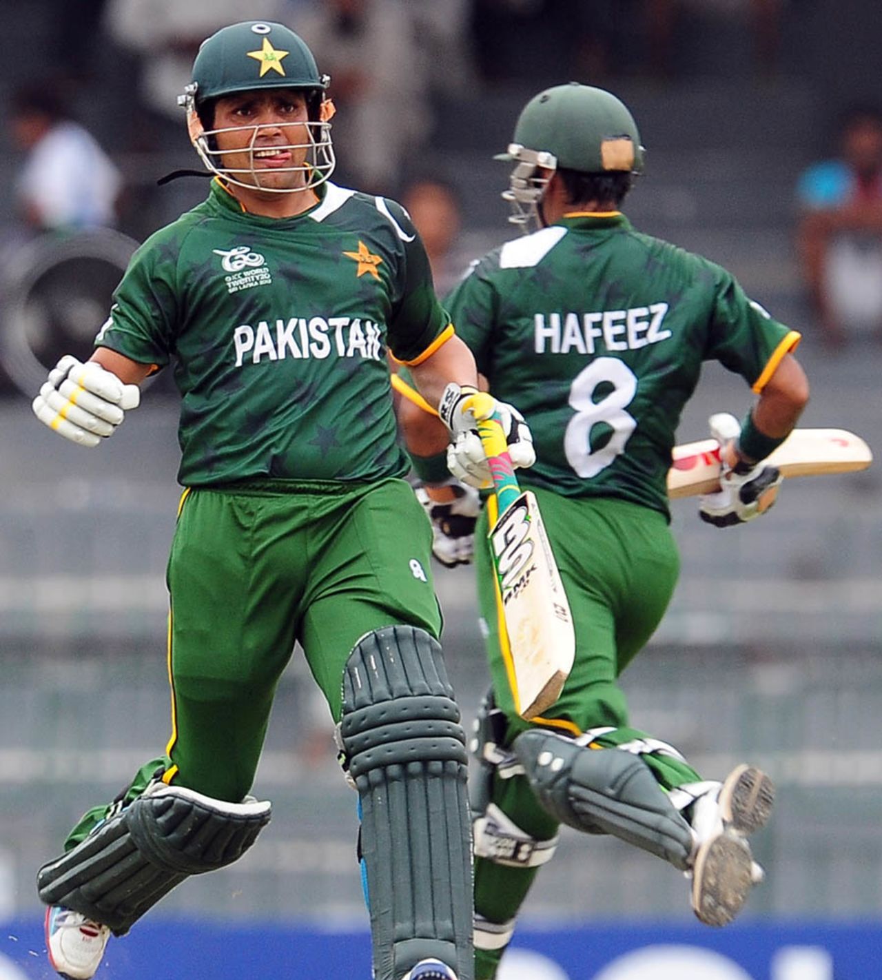 Kamran Akmal and Mohammad Hafeez take a run, India v Pakistan, World Twenty20 warm-ups, Colombo, September 17, 2012