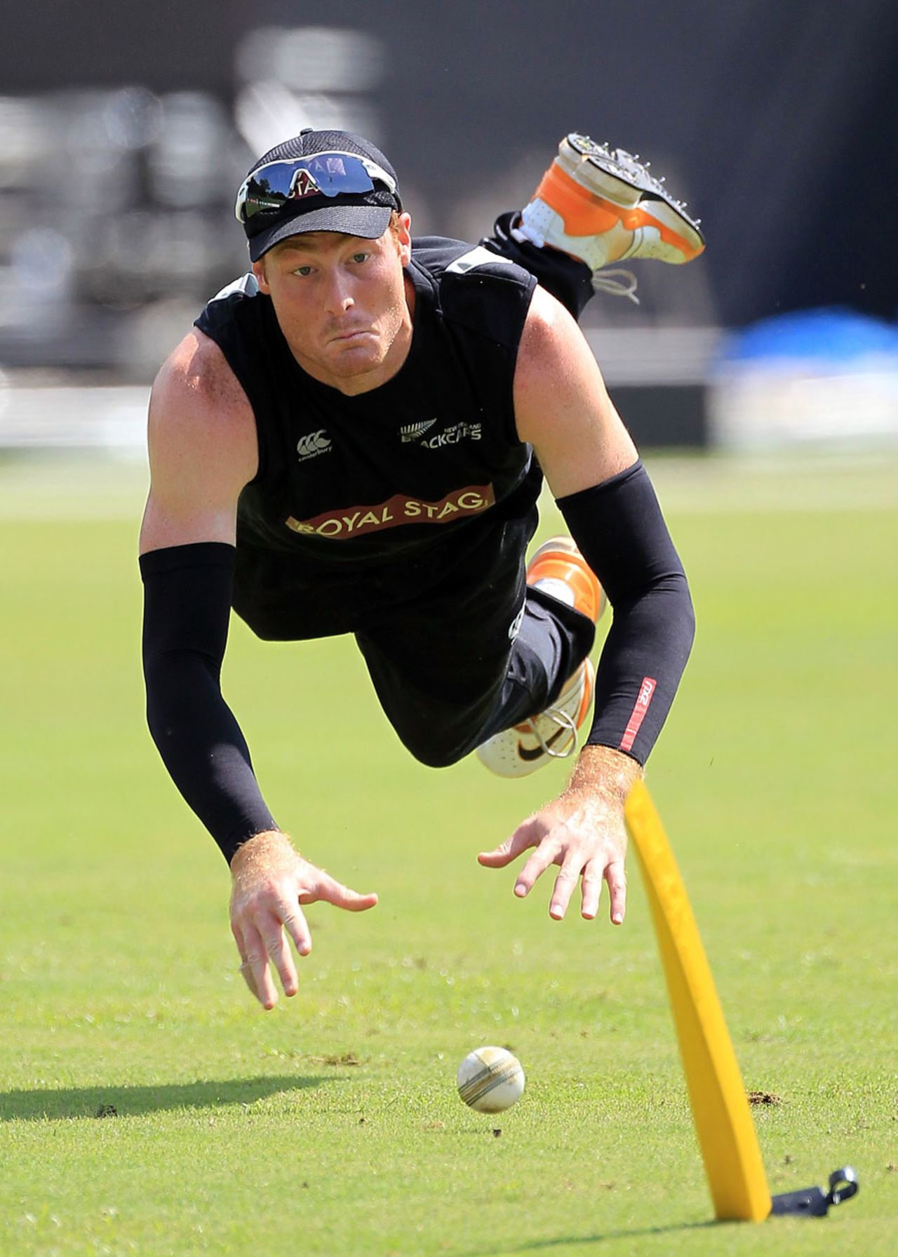 Martin Guptill participates in a fielding drill, World Twenty20, Kandy, September 19, 2012
