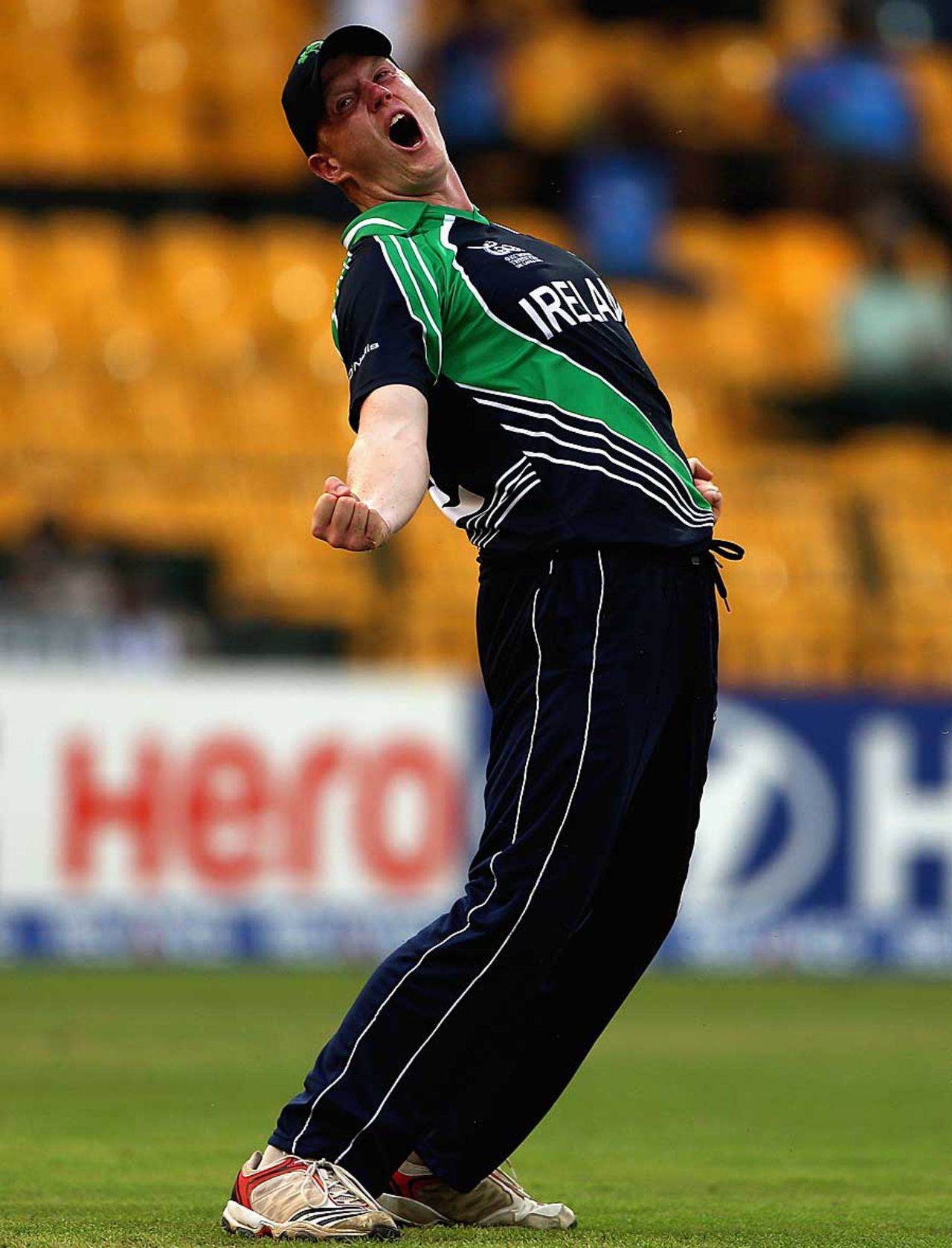 Kevin O'Brien lets out a scream, Australia v Ireland, World Twenty20 2012, Group B, Colombo, September 19, 2012