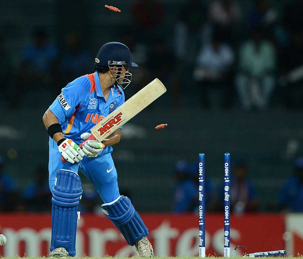 Gautam Gambhir was bowled off an inside edge, Afghanistan v India, World T20, Group A, Colombo, September, 19, 2012
