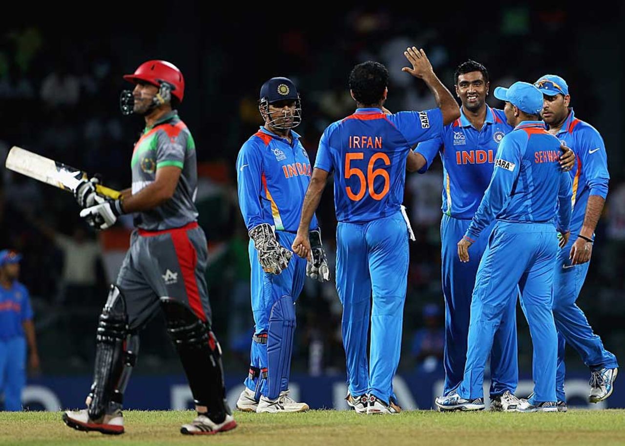R Ashwin had Samiullah Shenwari caught and bowled, Afghanistan v India, World T20, Group A, Colombo, September, 19, 2012