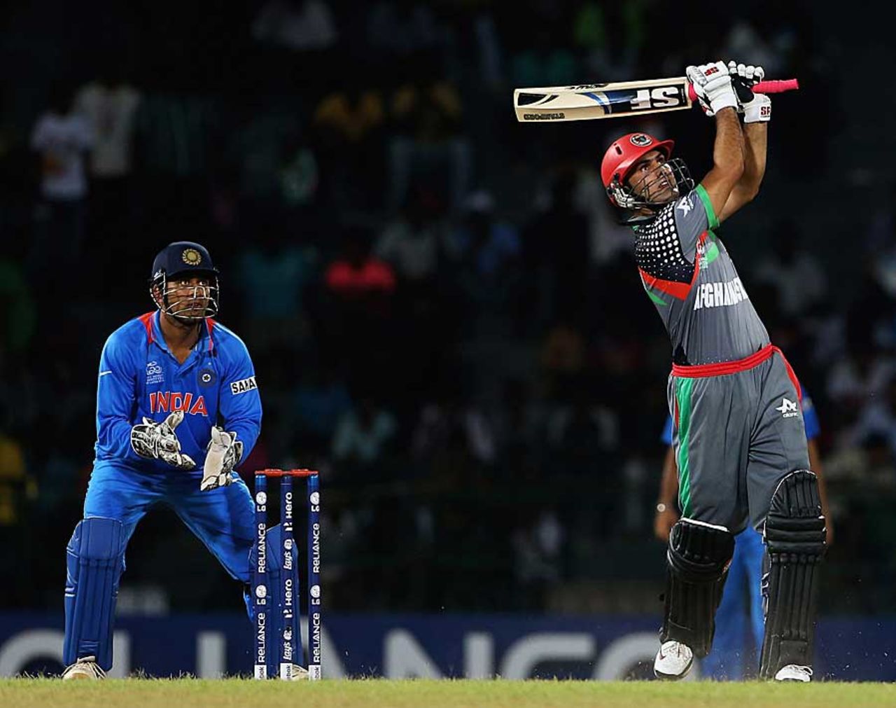 Mohammad Nabi hits out, Afghanistan v India, World T20, Group A, Colombo, September, 19, 2012