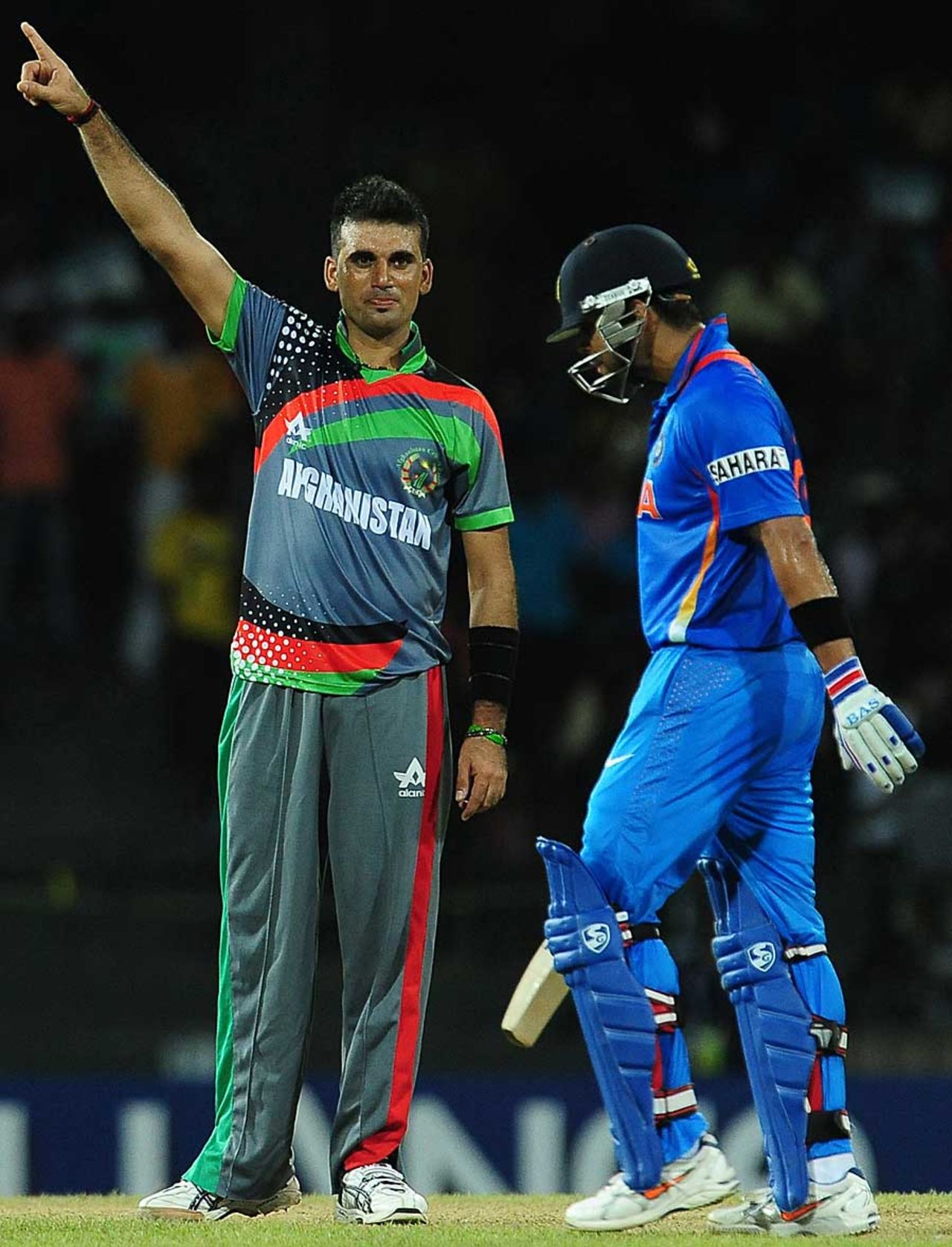 Dawlat Zadran sees off Virat Kohli, Afghanistan v India, World T20, Group A, Colombo, September, 19, 2012