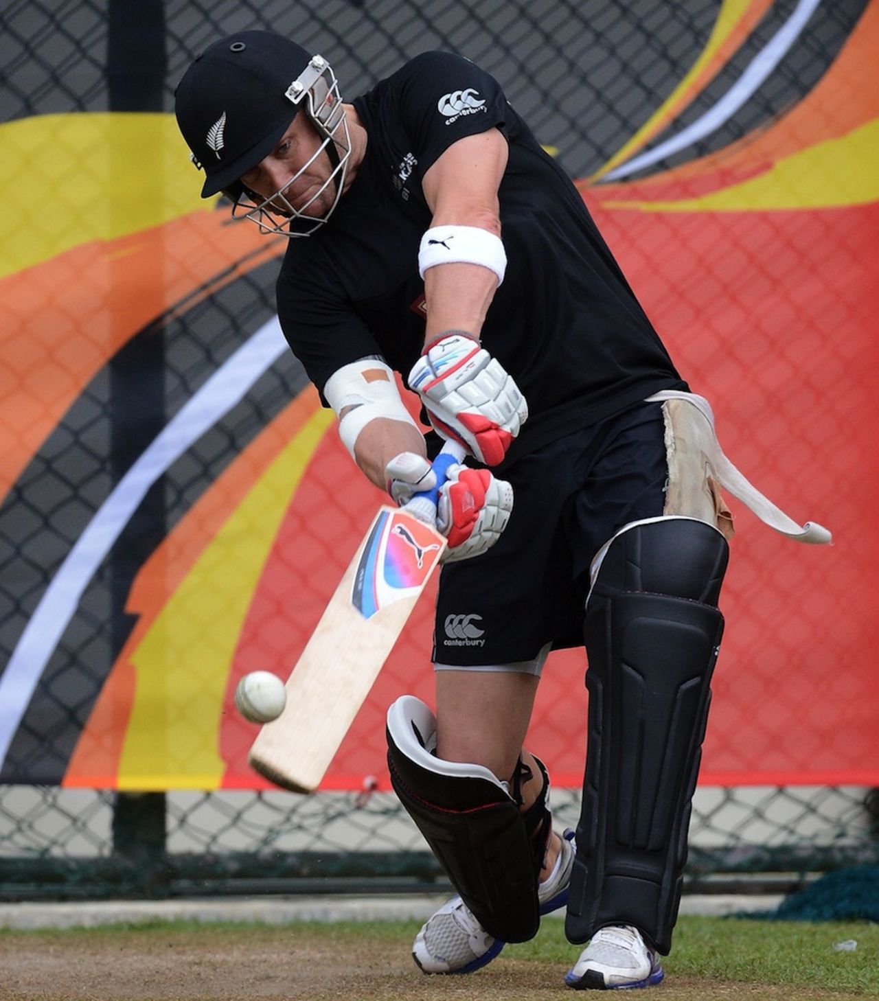 Brendon McCullum hits out in the nets, World T20 2012, Pallekele, September 20, 2012