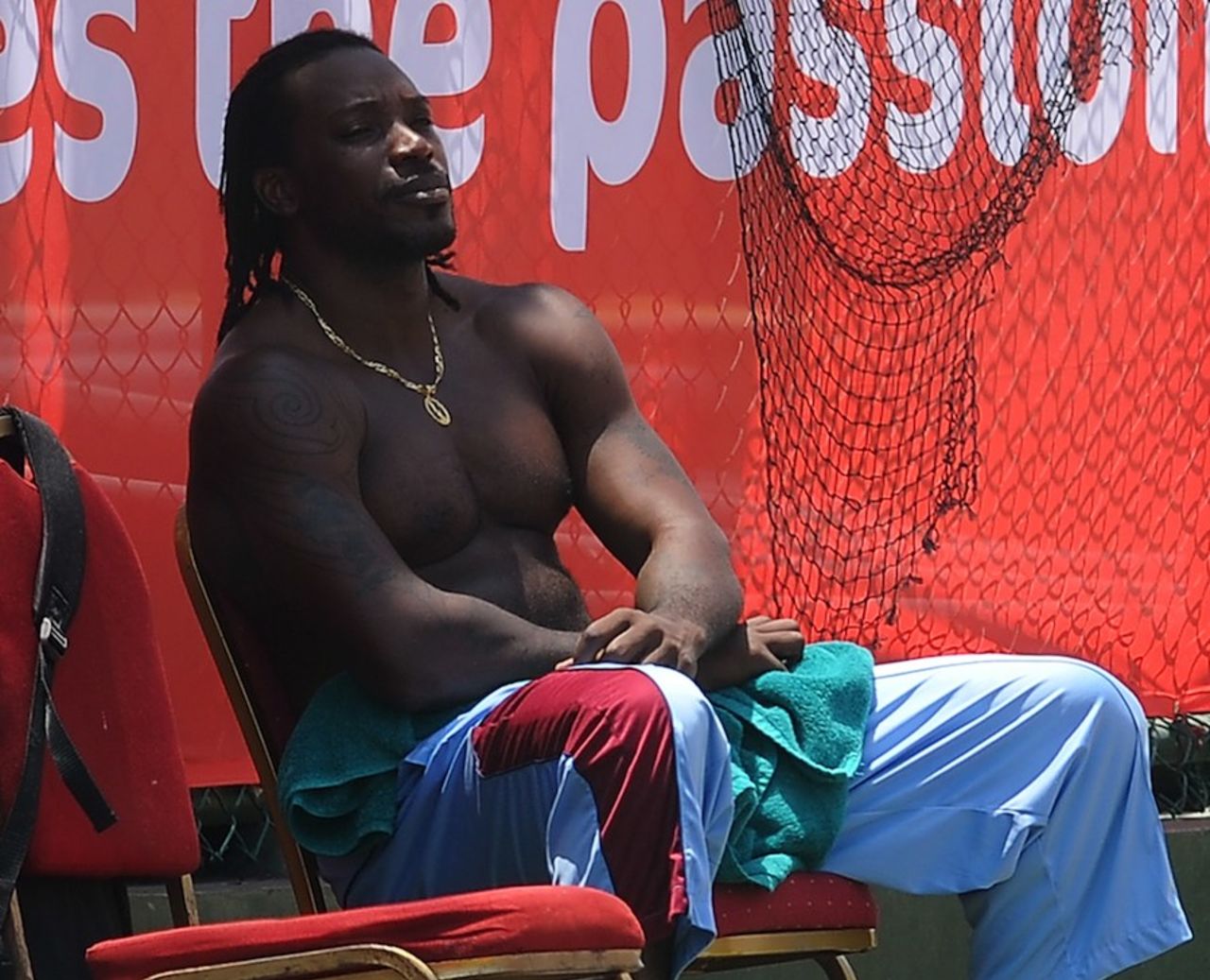 Chris Gayle relaxes during a net session on his birthday, World Twenty20, Colombo, September 21, 2012