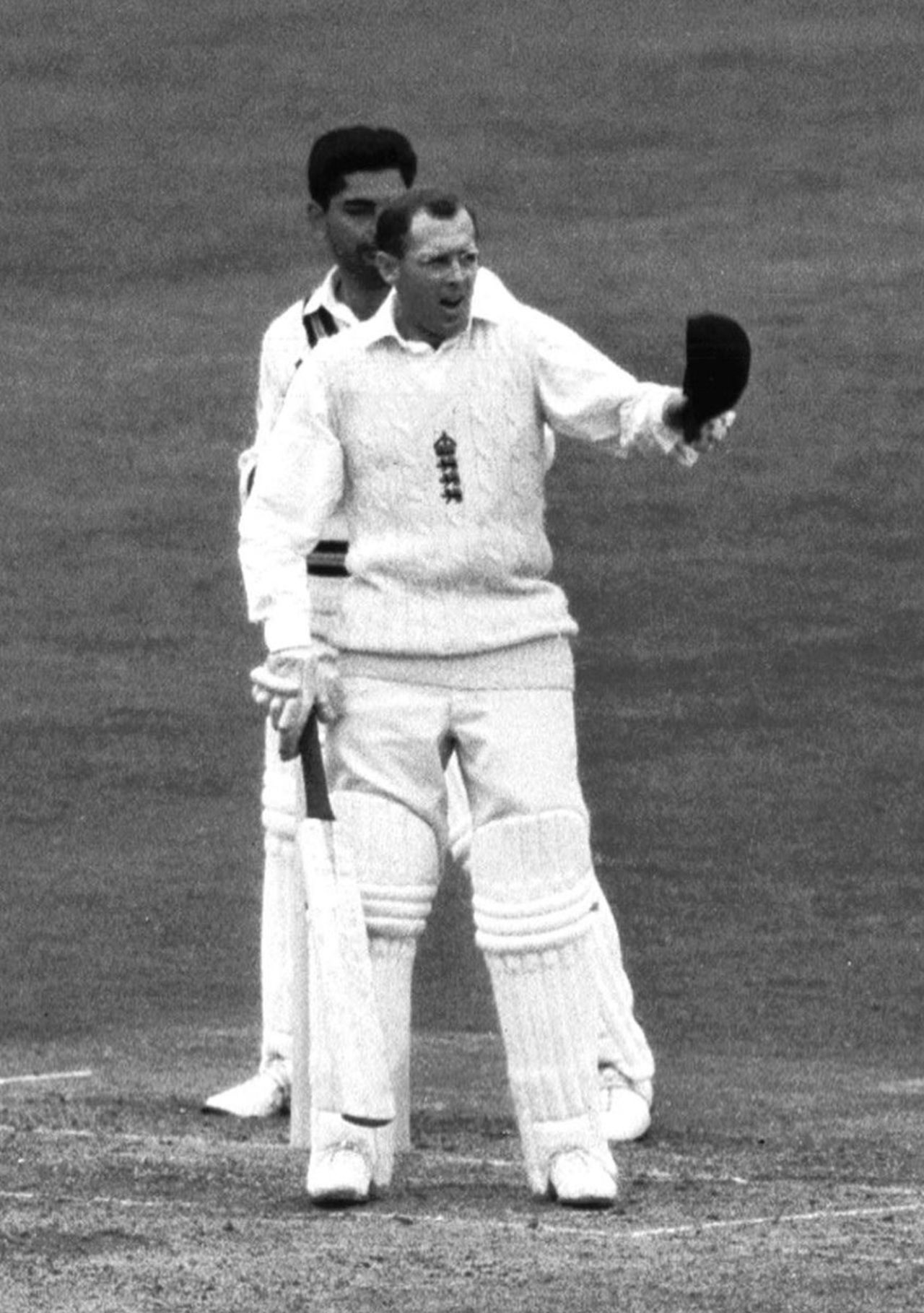 Geoff Boycott wakes the crowd as he reaches a painstaking double hundred on his way to 246, England v India, 1st Test, Headingley, June 9, 1967 
