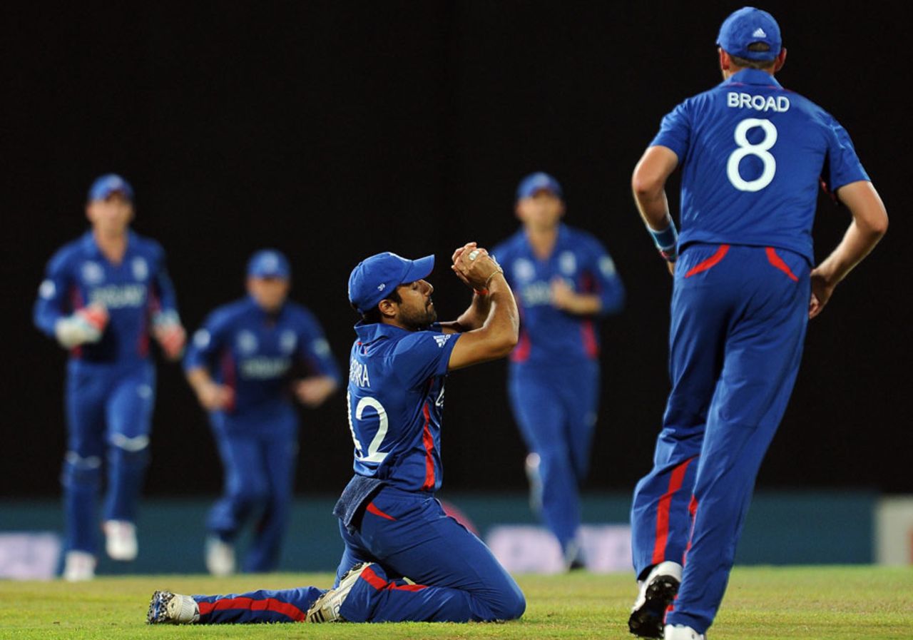 Things quickly got worse for Afghanistan as Shafiqullah was caught first ball, Afghanistan v England, World Twenty20 2012, Group A, Colombo, September 21, 2012