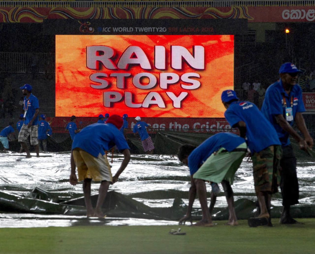 Rain halted play after five overs, Ireland v West Indies, World Twenty20 2012, Group B, Colombo, September 24, 2012
