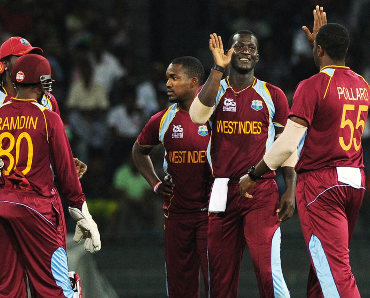 West Indies celebrate a wicket, Ireland v West Indies, World Twenty20 2012, Group B, Colombo, September 24, 2012