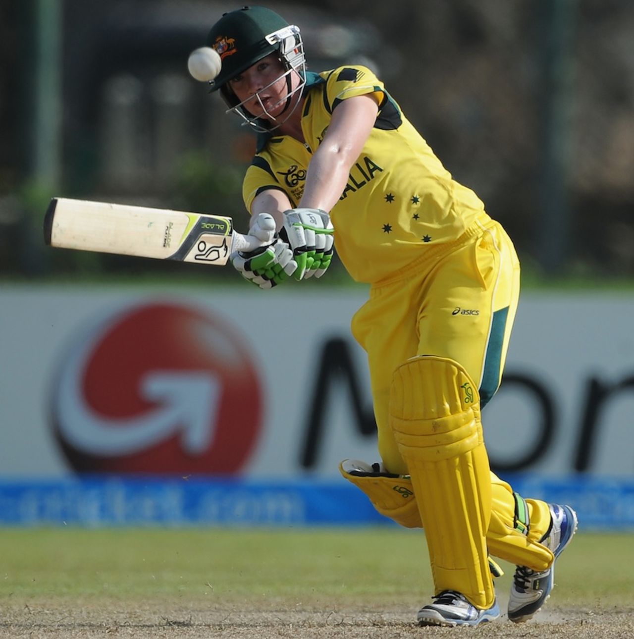 Jess Cameron hits towards the leg-side, Australia v India, Women's World T20 2012, Group A, Galle, September 27, 2012