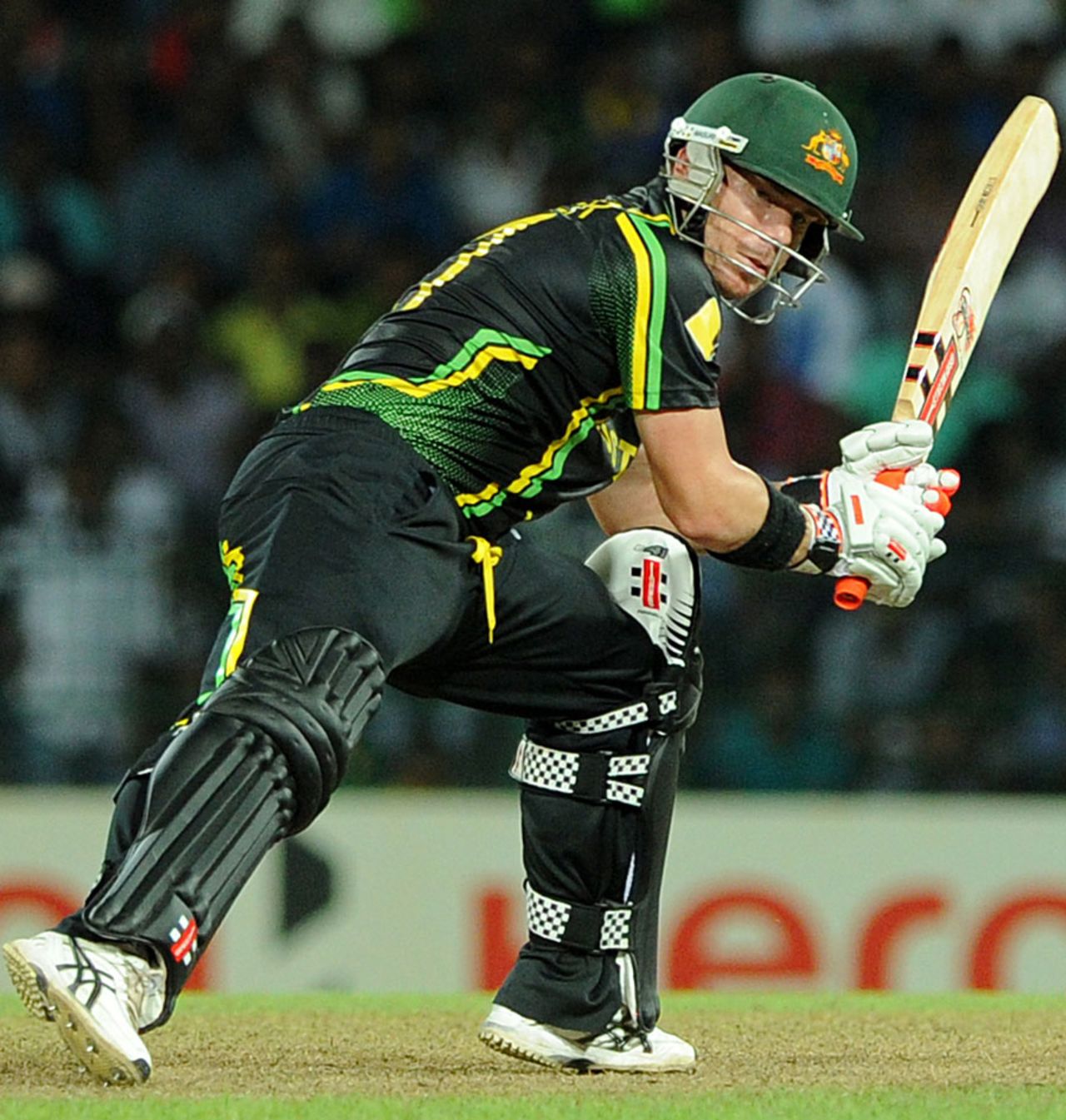 David Warner finished 63 not out from 41 balls, Australia v India, World T20 2012, Colombo, September, 28, 2012